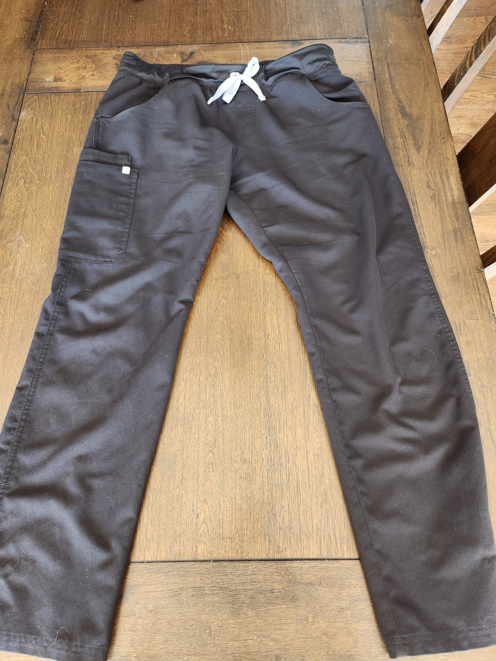 Women's Figs Black Scrubs Drawstring  Pants Size L